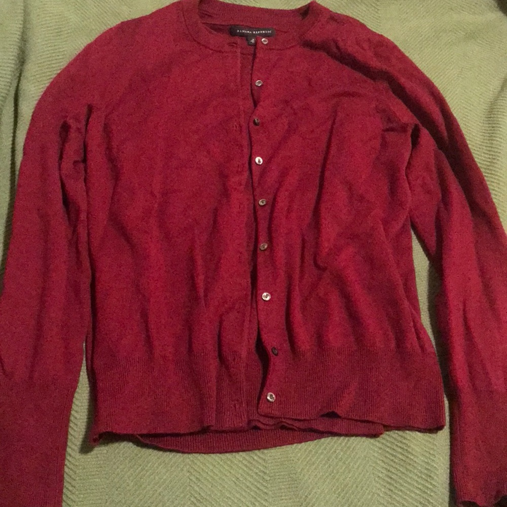 Banana Republic silk blend twin set